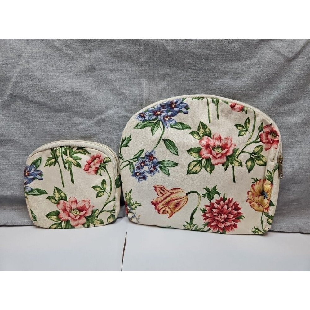 Set of 2 Floral Change Purses Vintage, 4.5''x4'', 7.5''x6.25'', Floral Zipper